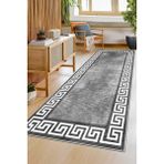 West Home Makinede Yıkanabilir Kaymaz Taban Leke Tutmaz Oval Yolluk Ev Dekorasyonu Için Gri Kesme Yolluk - 100 x 400 cm