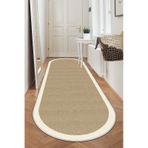 West Home Makinede Yıkanabilir Kaymaz Taban Leke Tutmaz Oval Yolluk Ev Dekorasyonu İçin Hasırlı Kesme Yolluk 455 Beige Oval Yolluk