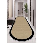 West Home Makinede Yıkanabilir Kaymaz Taban Leke Tutmaz Oval Yolluk Ev Dekorasyonu İçin Hasırlı Kesme Yolluk 455 Black Oval Yolluk