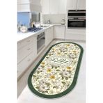 West Home Makinede Yıkanabilir Kaymaz Taban Leke Tutmaz Yeşil Mutfak Halısı Mutfak Yolluk ve Balkon Halısı - 100 x 300 cm