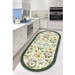 West Home Makinede Yıkanabilir Kaymaz Taban Leke Tutmaz Yeşil Mutfak Halısı Mutfak Yolluk ve Balkon Halısı