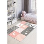 West Home Makinede Yıkanabilir Kaymaz Taban Leke Tutmaz Yıldız Desenli Bebek Ve Çocuk Halısı Oyun Matı Wh 513 Rose Pembe