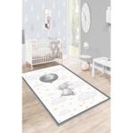 West Home Makinede Yıkanabilir Kaymaz Taban Leke Tutmaz Yıldız Desenli Bebek Ve Çocuk Halısı Oyun Matı Wh 516 White Beyaz