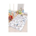 West Home Makinede Yıkanabilir Kaymaz Taban Leke Tutmaz Yol Desenli Halı Bebek Ve Çocuk Halısı Oyun Matı Wh 564 White Beyaz