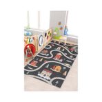 West Home Makinede Yıkanabilir Kaymaz Taban Leke Tutmaz Yol Desenli Halı Bebek Ve Çocuk Halısı Oyun Matı Wh 566 Black Siyah