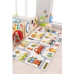 West Home Makinede Yıkanabilir Kaymaz Taban Leke Tutmaz Yol Desenli Halı Bebek Ve Çocuk Halısı Oyun Matı