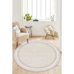 West Home Makinede Yıkanabilir Kaymaz Taban Leke Tutmaz Yuvarlak Bej Mutfak Halısı Salon Halısı ve Yolluk - Krem - Bej - 160 x 160 cm