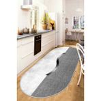 West Home Yıkanabilir Kaymaz Leke Tutmaz Salon Halısı Mutfak Halısı Koridor Halısı Yolluk ve Paspas - 100 x 450 cm - Gri - Beyaz