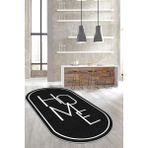 West Home Yıkanabilir Kaymaz Leke Tutmaz Salon Halısı Mutfak Halısı Koridor Halısı Yolluk ve Paspas - 140 x 250 cm - Siyah - Beyaz