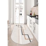 West Home Yıkanabilir Kaymaz Leke Tutmaz Salon Halısı Mutfak Halısı Koridor Halısı Yolluk ve Paspas - 40 x 60 cm - Bej - Kahverengi