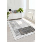 West Home Yıkanabilir Kaymaz Leke Tutmaz Salon Halısı Mutfak Halısı Koridor Halısı Yolluk ve Paspas - 80 x 250 cm - Gri