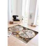 West Home Yıkanabilir Kaymaz Leke Tutmaz Salon Halısı Mutfak Halısı Koridor Halısı Yolluk ve Paspas - Renkli - 200 x 450 cm