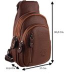 West Polo Tek Omuz Askılı, Fermuarlı Çok Bölmeli Erkek Sırt ve Göğüs Çantası Body Bag - Taba