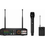 Westa Ten, A Kalite Uhf Kablosuz Mikrofon Seti 2 Adet Yaka Mikrofonlu Okul Etkinlik Sahne Organizasyon Mikrofon Seti - 000-Siyah