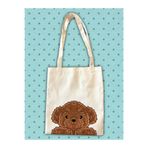 westartic westdogs Toy Poodle Cockapoo Karamel Kaniş Köpek Tasarım Tote Bez Kumaş Çanta