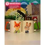Westartic Zootropolis Nick ve Judy 2’li Çift Sevgili Kupası Bardak Kahve Çay Fincanı - Turuncu - 250 ml