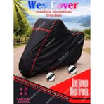 WestCover Mobylette Classic 3500 Uyumlu (Siyah-Kırmızı Dikişli) Reflektörlü Motosiklet Brandası - KD-SYH