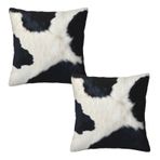 Western Cow Baskılı Kırlent Kılıfları 16x16 2'li Set, Siyah Beyaz Yastık Kılıfları Kanepe Yatak Kanepe Minder Ev Dekoru için Dış Mekan Dekoratif Yastık Kılıfı