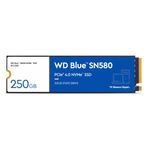 Western Digital WD Blue SN580 NVMe SSD 250 GB (PCIe Gen4 x4, 4.000 MB/s'ye kadar okuma, M.2 2280, nCache 4.0 teknolojisi) mavi