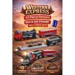 Western Express Pilli Tren Seti 12 Parça Işıklı Hareketli Klasik Tren Macerası