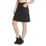 Westkun Kadınlar için Mütevazı Uzun Skorts 45,72 cm Golf Spor Etekler Çalışan Aktif Atletik Günlük Etek Cepli Şort Altında Egzersiz Hokey Skort, siyah, L
