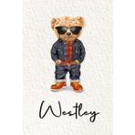Westley: Cahier personnalisé avec prénom Westley | Cadeau d'anniversaire pour enfant, garçon, homme, copain ... | Nounours | 110 pages lignée, Petit Format 6x9 pouces (15,24 x 22,86 cm)