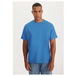 WESTMARK LONDON Mavi Bisiklet Yaka Oversize Fit %100 Pamuk Basic Erkek T-Shirt THOMAS