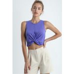 WESTMARK LONDON Mor Bisiklet Yaka Pamuklu Kolsuz Crop Kadın T-Shirt TIANA S/L TOP