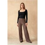 WESTMARK LONDON Siyah Kare Yaka Uzun Kollu Kadın Crop Body CECILIA CROP