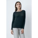 WESTMARK LONDON Siyah Kayık Yaka Uzun Kollu Kadın T-Shirt HEATHER