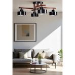 Weston 4 Lü Ceviz Metal Başlıklı Plofonyer Avize - Renkli