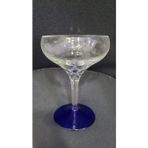 Weston Kristal Kobalt Mavi Ayaklı Kokteyl Bardağı, El Üflemeli Cam, Art Deco Stil, Likör Bardağı, 1 Adet
