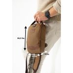 Westpolo Unisex Suni Deri Ve Kanvas Kumaş Çapraz Göğüs Ve Omuz Çantası Body Bag - Taba