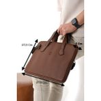 Westpolo Vegan Deri Unisex Laptop, Evrak Çantası - Taba