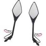 Wetnwind Arka Görünüm Aynaları LED Işık 10 mm Iplik ile Motosiklet Için (Yurt Dışından)