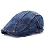 WETOO Siperli şapka, erkek, siyah, Driving Cabbie av şapkası, Newsboy kepi, DB7-Denim-shenxie, M