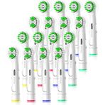 Wetqaip Oral B Braun Elektrikli Diş Fırçası ile Uyumlu Yedek Başlıklar, 8 Hassas+8 Hassas Diş Fırçası Başlığı+16 Kapak Kapağı-Beyaz