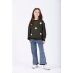 Wewe Bisiklet Yaka Uzun Kol Haki Renk Kız Çocuk Sweatshirt - 1 - 2 Yaş
