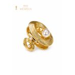 Weweus Çiçek Yan İncili Gold Parlak Sarı Metal Mini Premium Mandal Toka