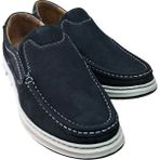 Wexperon W380 Erkek Deri Bağcıksız Loafer Comfort Ayakkabı Nubuk Siyah - Siyah Nubuk