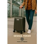 Wexta Vl-240 Noktalı Gümüş Filmli Valiz - Policarbon Valiz -SESSİZ TEKER