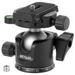 WEYLLAN Düşük profilli bilyalı başlık, 1/4 inç hızlı değiştirme plakalı 36 mm panoramik tripod kafası 360 DSLR kameralar için profesyonel tripodlar monopod video kamera sürgüsü maks. yük 15 kg