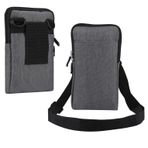 WFCKPQF Küçük Crossbody Cep Telefonu Çantası, Telefon Bel Çantası Siyah, 17,5 cm Bayan Erkek Seyahat Omuz Crossbody Kılıfı Omuz Askılı Fermuarlı Çanta Bileklik Cep Cüzdan Kemer Klipsi Kilitleme Karabina