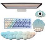 WFCYGL Bulut Klavye Bilek Dinlenme Seti Ergonomik Oyun Mouse Pad Bilek Dinlenme Bellek Köpüğü Bilek Pad Bilgisayar Klavye Desteği Bellek Köpük Bilek Desteği Yazmak için Ağrı kesici Ev Ofis Camgöbeği Sarı