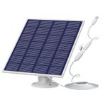 WGKLLY Güvenlik Kamerası için Güneş Paneli, Ayarlanabilir Duvar Montajlı 5V 5W Kamera Güneş Paneli, 10ft Kablo, Mikro USB ve USB-C Bağlantı Noktası Şarj Edilebilir Pil Kamerası için IP65 Su Geçirmez USB