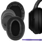 WH-1000XM3 Kulak Yastıkları Yedek Gürültü Yalıtımı Kulak Pedleri Sony WH1000XM3 Kablosuz Gürültü Önleyici Kulak Üstü Kulaklıklar ile Uyumlu - Kalınlık ve Plastik Çubuk (Siyah)