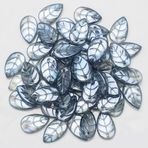 Whakano 150 adet yaprak cam boncuk, el işi için, 10 x 18 mm, delikli gevşek boncuklar, kendin yap el işi dekorasyonu, takı, bilezik, kolye, küpe, Çin saç tokası eğrisi, siyah mavi