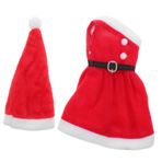 WHAMVOX 1 Takım Bebek Kıyafeti Mini Noel Pervane Elbise Ve Şapka Bebekler Için Yumuşak Oyuncak Bebek Giysileri Tatil Elbisesi Dekoratif Minyatür Kostüm
