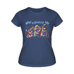 What a Beautiful Day Kadın Tişört (Lacivert, 2XL)
