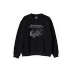 What's the Worst That Could Happen? Deniz Canlısı Tasarımlı Siyah Bisiklet Yaka Sweatshirt